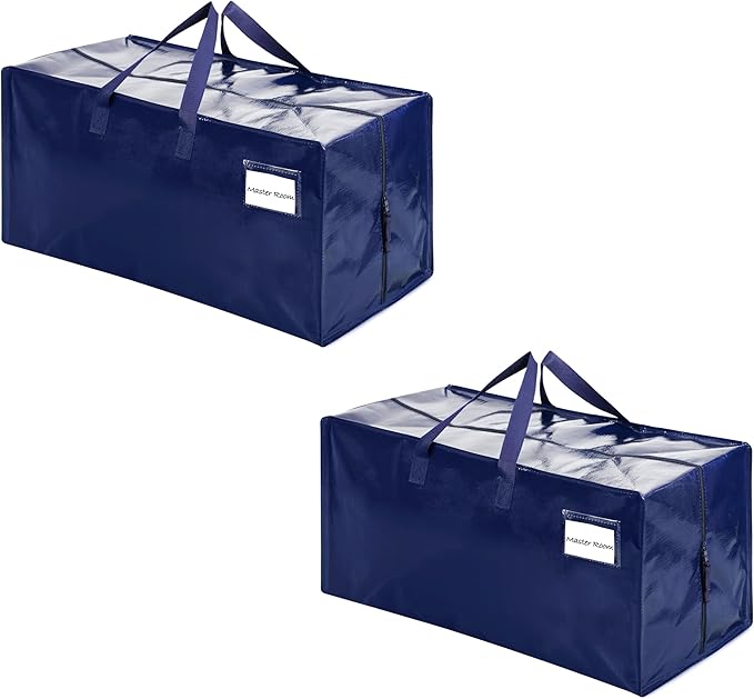 VENO 2 Pack Moving Bags w/Backpack Straps, Moving Boxes & Storage Bins Alternative, Packing Supplies, Camping Accessories Totes for Storage, Dorm Room Essentials Storage Bags (Blue, 2 Pack)