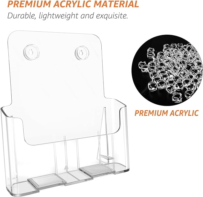 KTRIO Acrylic Brochure Holder 8.5 x 11 inch, Plastic Acrylic Literature Holders Clear Flyer Holder Rack Card Holder, Magazine, Pamphlet, Booklet Display Stand Trifold Holder Desk or Wall Mount 2 Pack