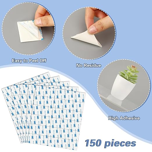 UPINS 150Pack Double Sided Foam Tape Strong Sticky Double Sided Foam Pads for Crafts Self-Adhesive Mounting Foam Tape Heavy Duty for Home Wall Decor 40 * 40 * 2mm