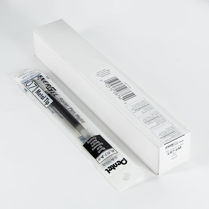 Pentel Refill Ink - For EnerGel Gel Pen, 0.7mm Metal Tip, Medium, Assorted Color Inks, Pack of 6 Refills (LR7-6M)