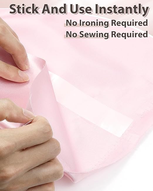 PLANTIONAL 2 Rolls Double-Sided Sticky Fabric Tape, 2/5" x 54.6 Yd & 1" x 54.6 Yd Hem Tape for No Sew, No Iron Hemming, Perfect for Pants, Crafts, and DIY Projects