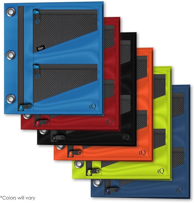 iScholar Jumbo Expandable Pencil Pouch, 3 Pockets, Color Will Vary (55035)