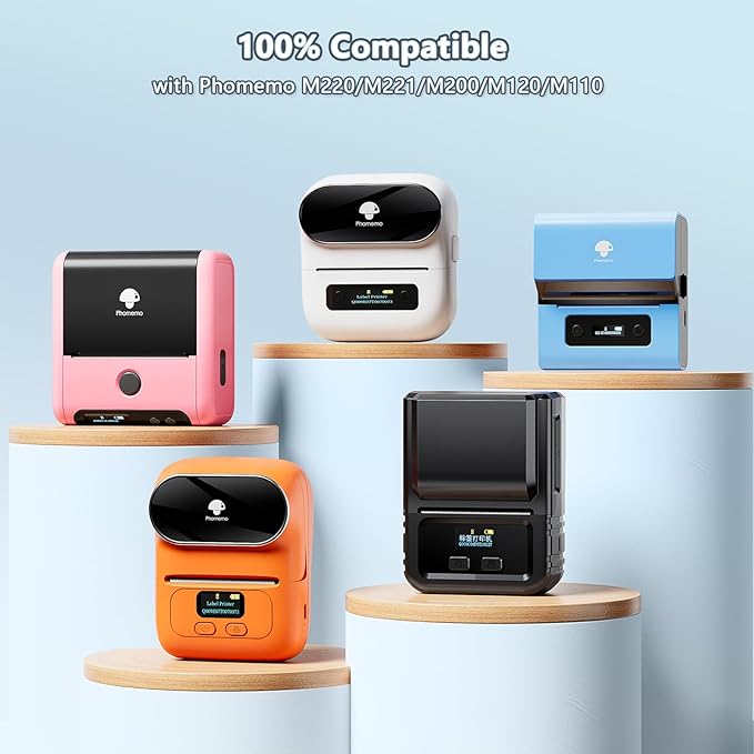 Transparent Thermal Label Paper,Multi-Purpose Label for Phomemo M110/M220/M120/M150/M250 Label Printer, Self-Adhesive Thermal Printer Paper, 1.57"x2.35"(40x60mm) 130 Labels/Roll, Clear