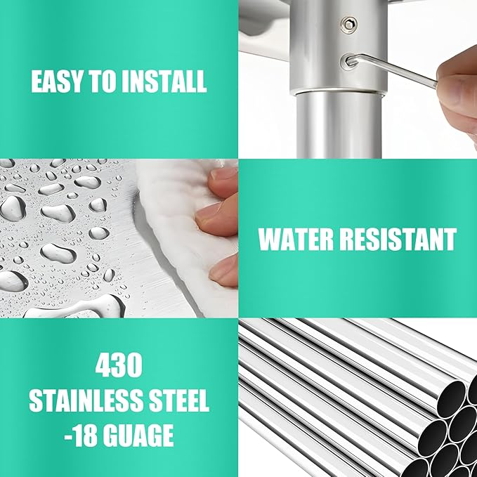 STABLEINK NSF Stainless Steel Table, 30 x 12 Inches Metal Prep & Work Table with Adjustable Undershelf, for Commercial Kitchen, Restaurant, Hotel and Garage，Small Stainless Steel Table