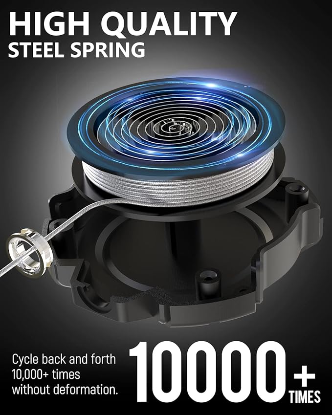 LIUGX Retractable Keychain, Heavy Duty Carabiner Key Chains, 10,000+ Rebound, Impact Resistance Tactical ID Badge Reel with 31.5” Wire Rope and Key Ring, Up to 8oz, Aluminum Ring, Carbon Fiber-Texture