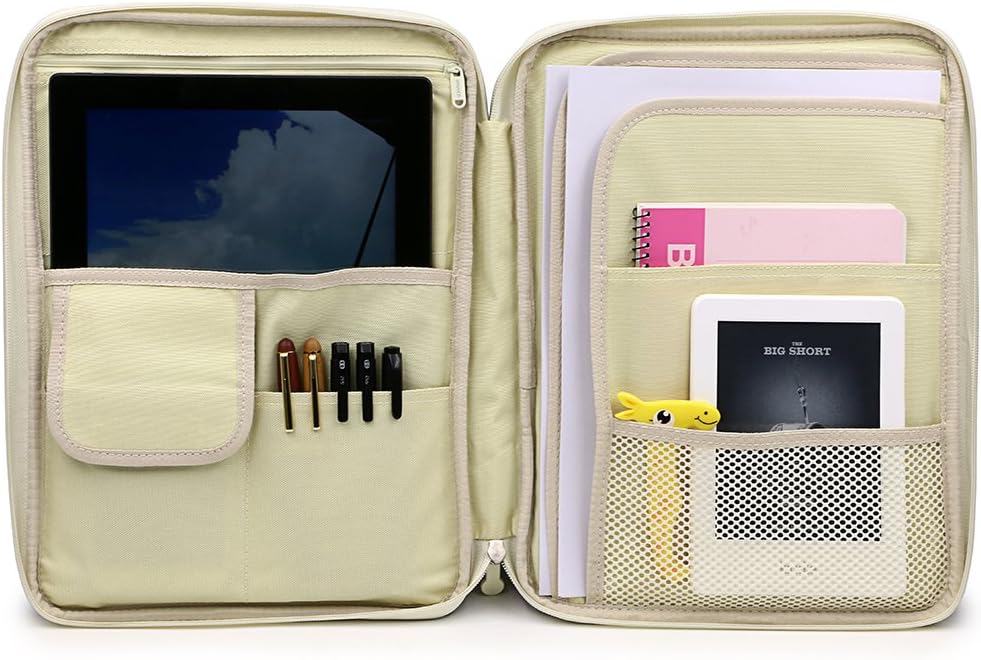 BTSKY New Multi-functional A4 Document Bags Portfolio Organizer-Travel Pouch Zippered Case for Ipads, Notebooks,Documents