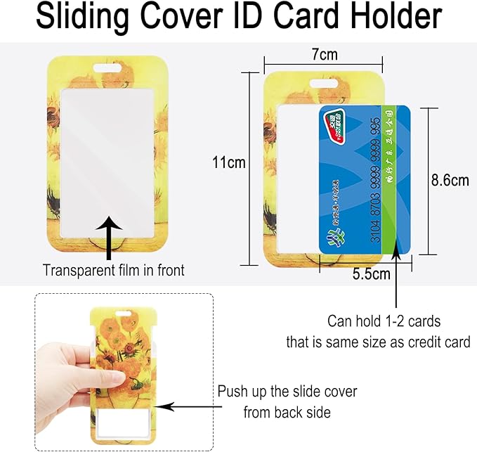 2Pack Detachable Lanyard with ID Badge Card Holder Silky Keychain Lanyards Keys Neck Strap with Metal Lobster Clip Clasp and Charm Hard Card Case for Women Men Adults (2)