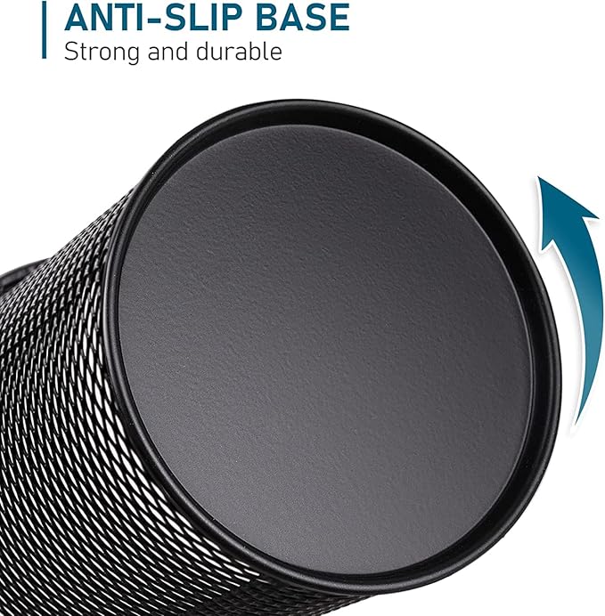 QYH Metal Pencil Holder for Desk Mesh Pen Cup 4 Packs Black Pen Organizer Office 3.54x3.93 Inch