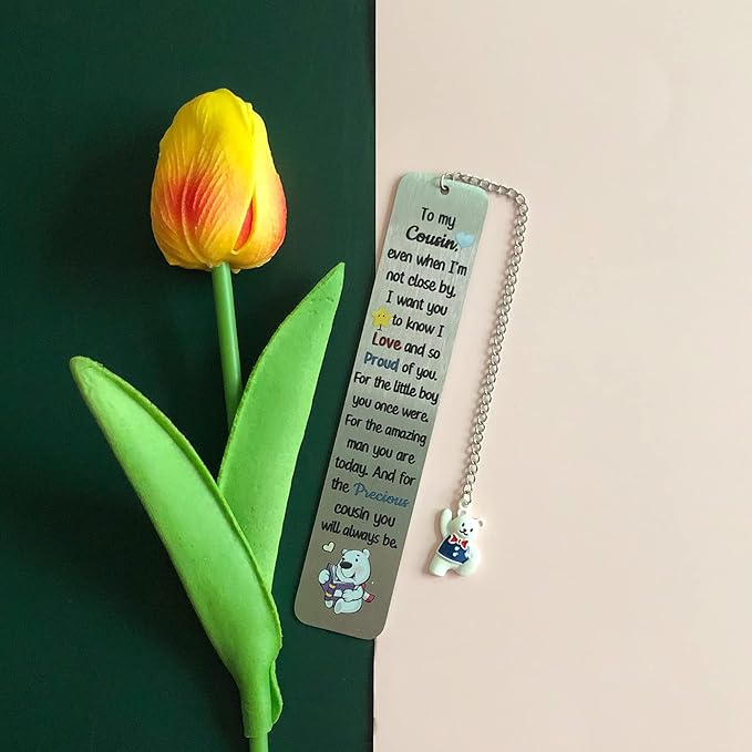 Cousin Bookmarks Birthday Gift Man Christmas Encouragement Bookmark Teens Graduation Distance Farewell Back to School Present Appreciate Reminder Go to University Love Proud You Keepsakes Cute Bear