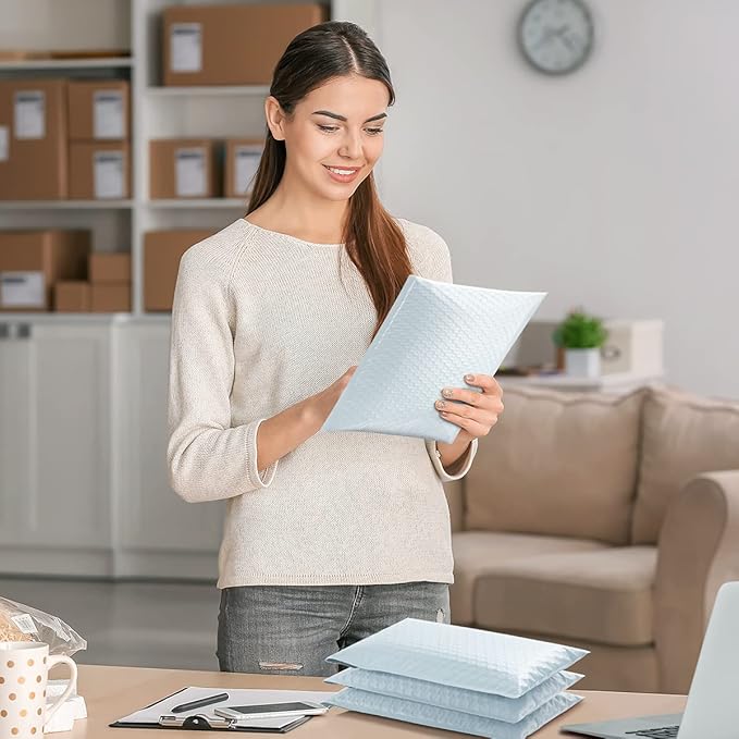 UCGOU Bubble Mailers 7.25x12 Inch White 25 Pack Usable Size 7.25x11 Padded Envelopes Small Business Opaque Packaging Self Seal Waterproof Boutique Bulk Shipping Bags for Jewelry Makeup Supplies #1