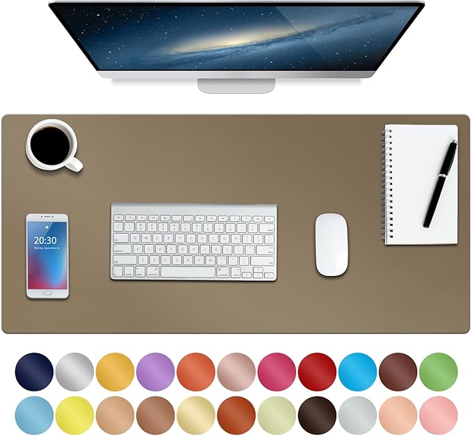 Boutilon Leather Desk Pad 30" x14",Non-Slip Mouse Pad,Office Desk Mat,Waterprooft PU Leather Desk Blotter,Desk Pad Protector,Desk Writing Pad for Home Office Decor (M-Dark Apricot)