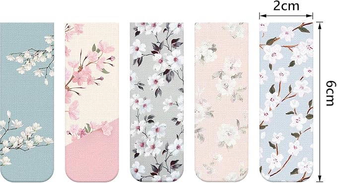 Chinco 10 Pieces Magnetic Bookmarks Magnet Page Markers Assorted Book Markers Set for Students Reading Gifts for Christmas (Floral)