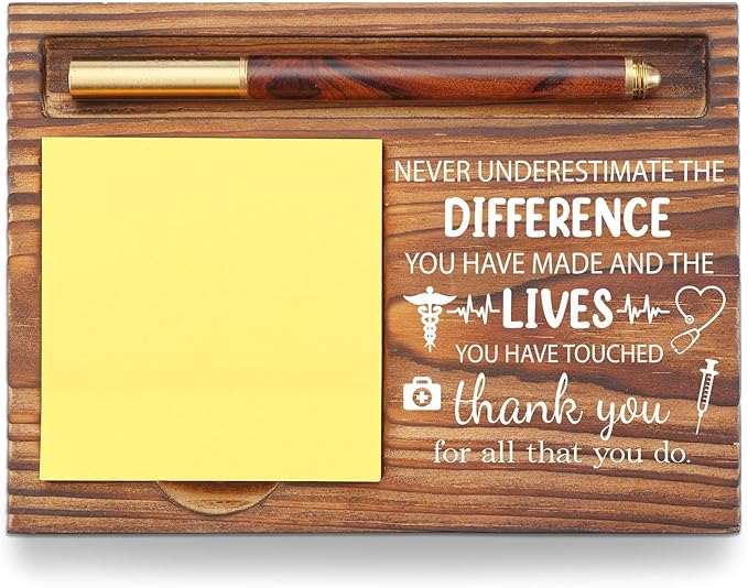 Therapist Doctor Medical Nurse Gift Sticky Note Holder, Thank You Appreciation Gifts for Nurse Therapy, Farewell Med School Graduation Gift Desk Self-Stick Note Pad Holders TZP44