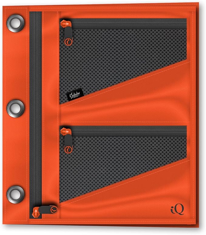 iScholar Jumbo Expandable Pencil Pouch, 3 Pockets, Color Will Vary (55035)