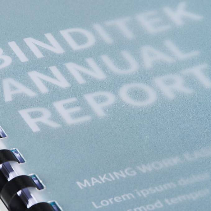 Binditek 50 Pack 15 Mil Frosted Polycover,Semi-Transparent Binding Presentation Covers, 8-1/2 x 11 Inches, Lightly Textured Sand Finish, Square Corners, Un-Punched, Office Supplies