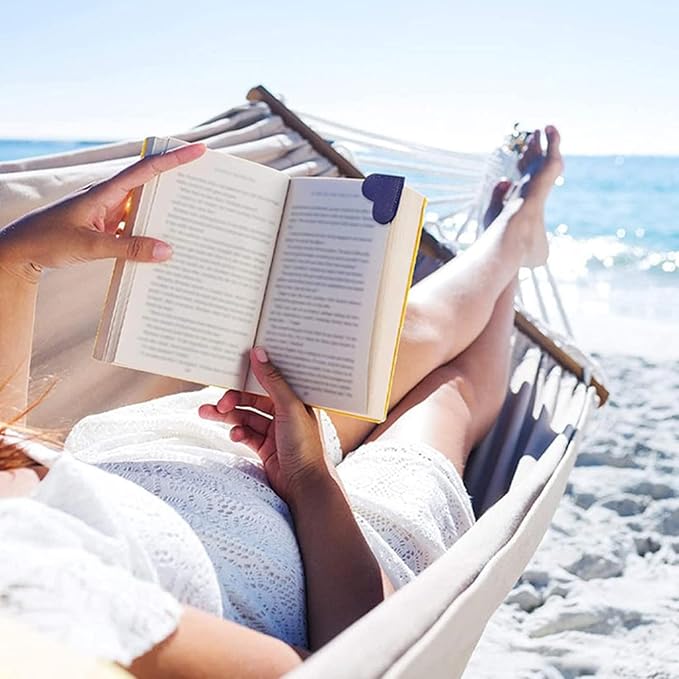 6Pcs Colorful Leather Bookmarks with Heart Shape, Portable Leather Book Page Corner Marker Heart-Shaped Page Clip 2''x2.2'' Gift, Reading Bookmarks Art Gifts, Book Covers and Book Accessories (Heart)