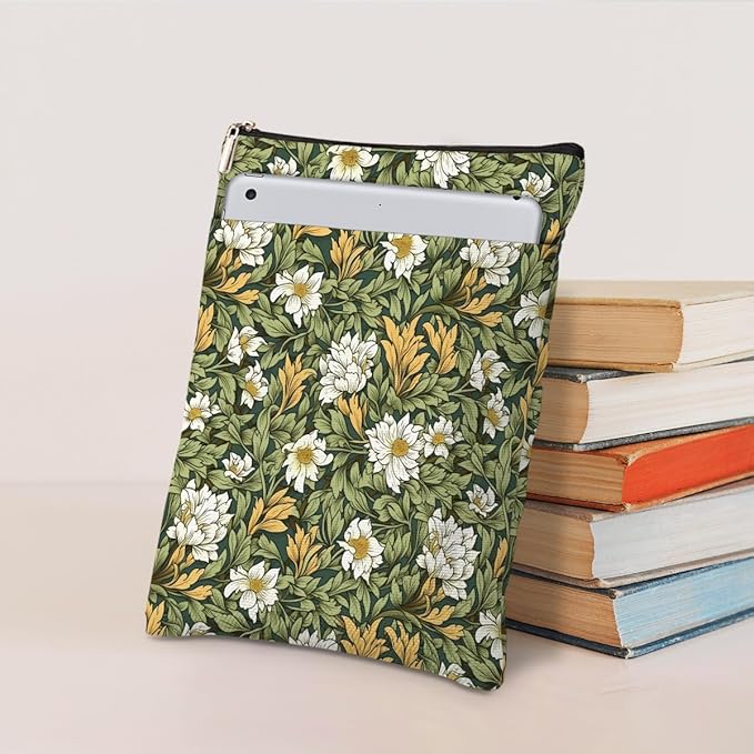 Botanical Book Sleeve, Classic Flower Book Covers for Paperbacks, Floral Book Pouch Book Protector, Book Lovers Gifts for Women Girls Readers, Book Accessories Book Club Gifts Christmas Birthday Gifts