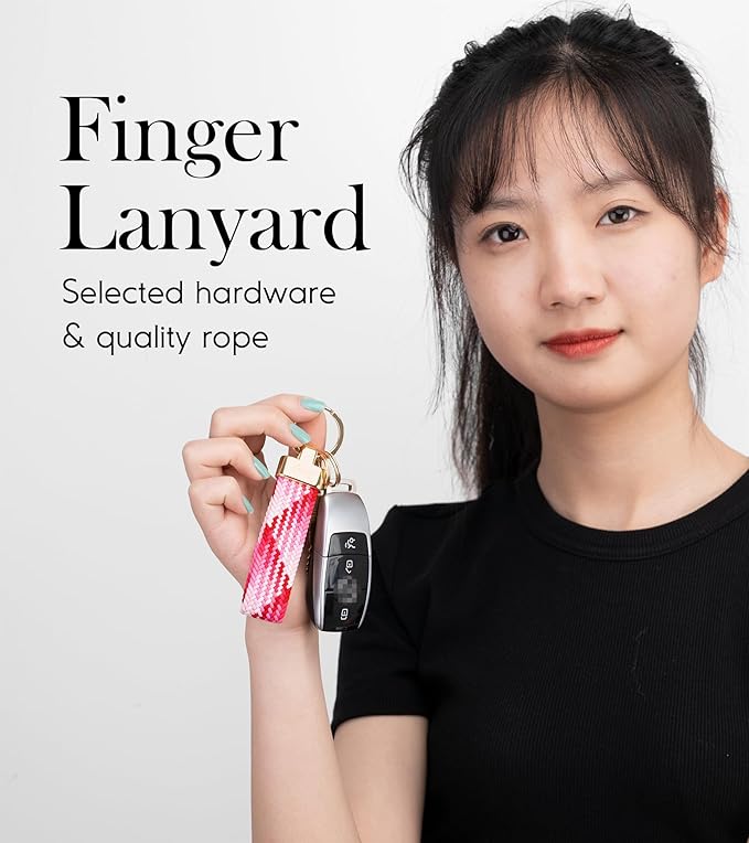 SENLLY Car Keychain, Stretchy Key Holder, Original Elastic Anti-Drop Design Finger Lanyard Strap