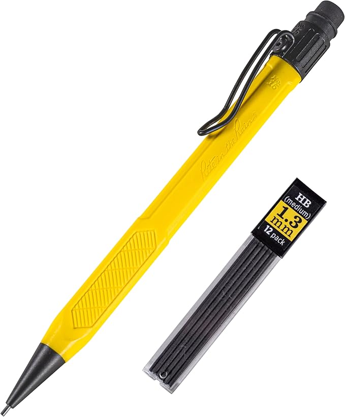 Rite in the Rain Weatherproof Mechanical Pencil, Yellow Barrel, 1.3mm Dark Lead, 12 lead refills (No. YE15)