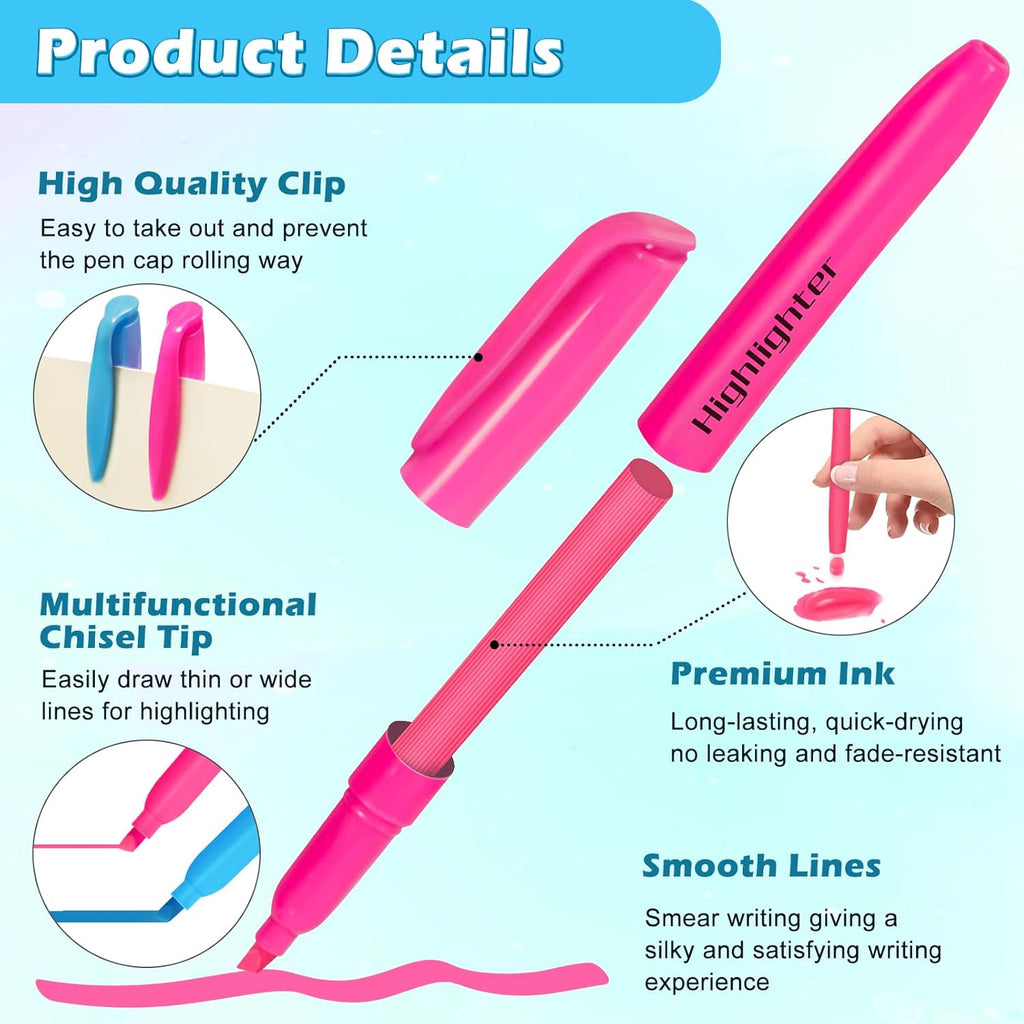 Duchong 30 Count Highlighters Assorted Colors, No Bleed Highlighter Markers for Teacher Students, Classroom Must Have, School Supplies for Adult Kids