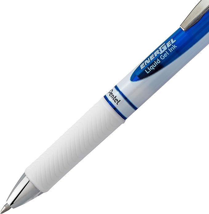 Pentel EnerGel Pearl Deluxe RTX Retractable Liquid Gel Pen, (0.7mm), Accent, Blue Ink, 3 Pack (BL77WBP3C)