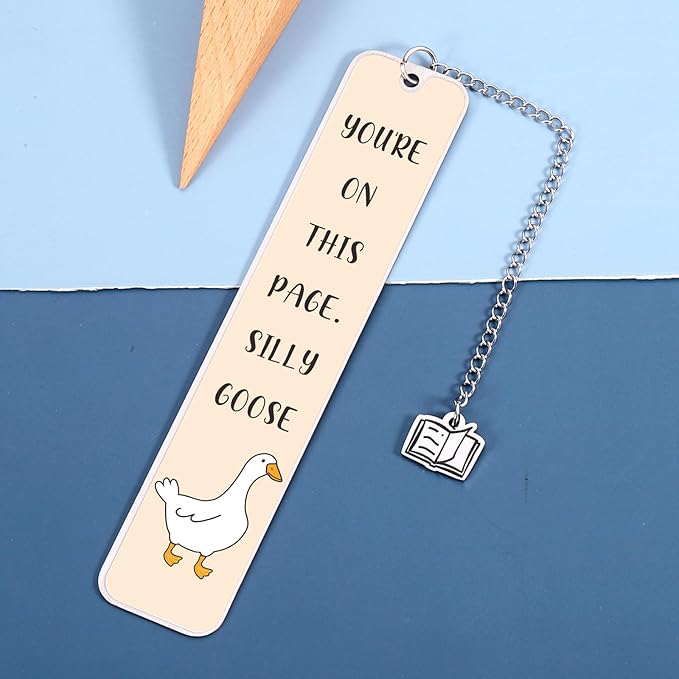 Funny Gag Gifts for Book Lovers Women, Silly Goose Cute Bookmarks for Book Lovers, Funny Bookmarks for Women Birthday Christmas Gifts for Gf Wife Mom Bookish Book Reading Accessories for Book Club