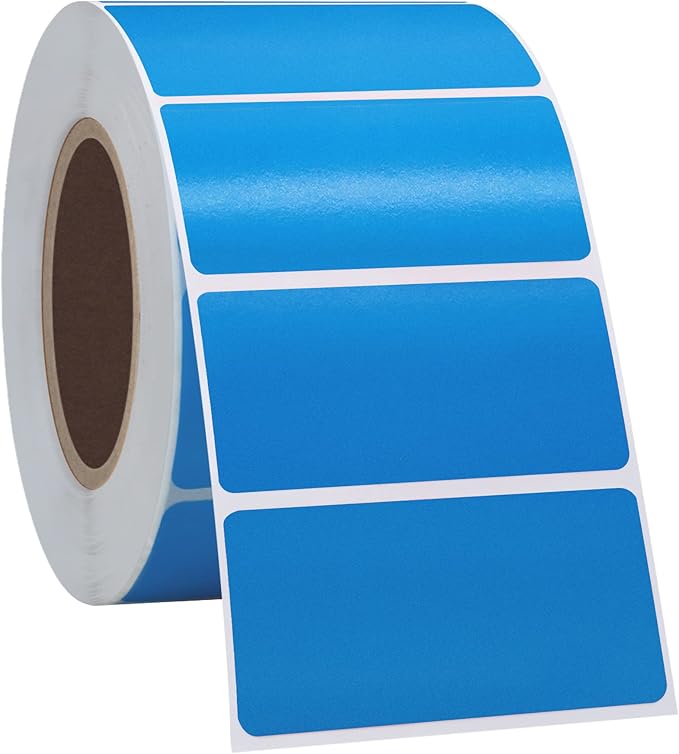 Hybsk 2x1 inch Color Direct Thermal Labels for Shipping, Barcodes, Address, Compatible with Rollo Label Printer & Zebra Desktop Printers,(2"x1",Blue)