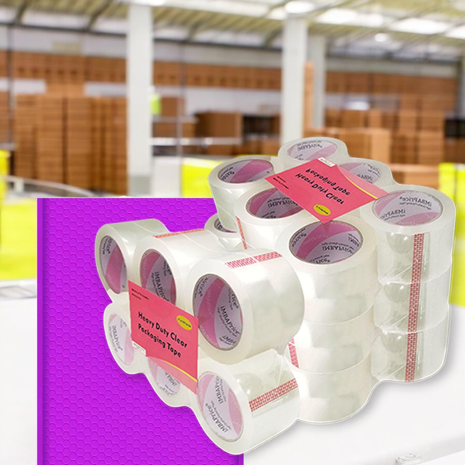iMBAPrice 3-Inches Clear Packaging Tape, 24 Roll of 110 Yards (24 x 330 Feet) Long 3" Wide Shipping Tape for Box Office Moving Packaging Shipping
