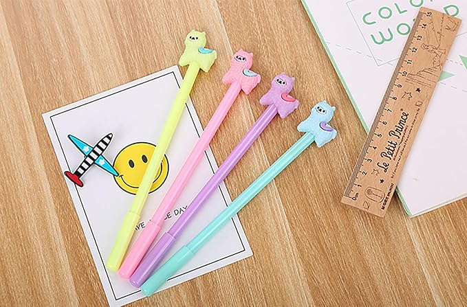 YYaaloa 28pcs Alpaca Shaped Gel Ink Pens 0.5 mm Black Ink Novelty Pens for Child, Women Coworkers Kids Office School Home Wedding Bridal Shower Gifts Party Supplies (alpaca shaped 28pcs)