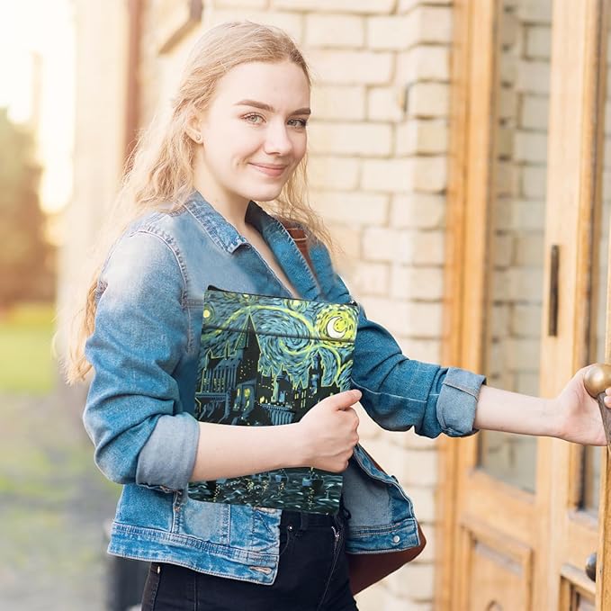 Magic Stuff Wizarding Castle Sleeve Book Cover Book Lovers Gifts Book Club Gifts Wizard Book Protector Book Gifts for Readers Women Her Magic Movie Fans Bibliophile Auntie Graduation Birthday Gifts