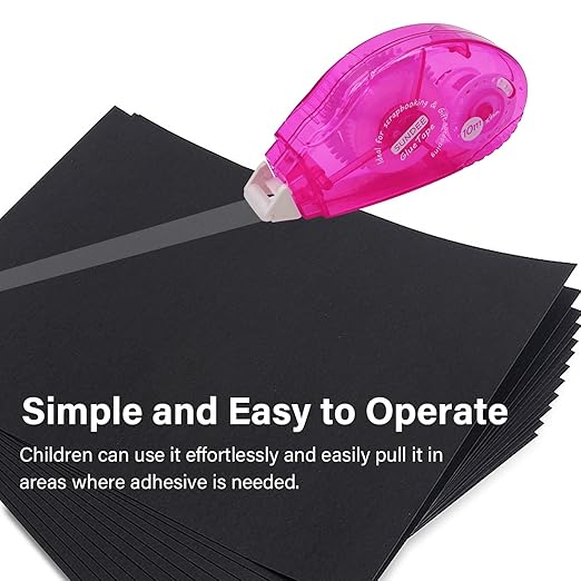 Glue Runner Permanent, Double Sided Adhesive Scrapbook Runner Tape Roller, 0.3-inch by 360-Inch, Permanent Adhesive Dots Roller Applicator - 12 Packs Rose