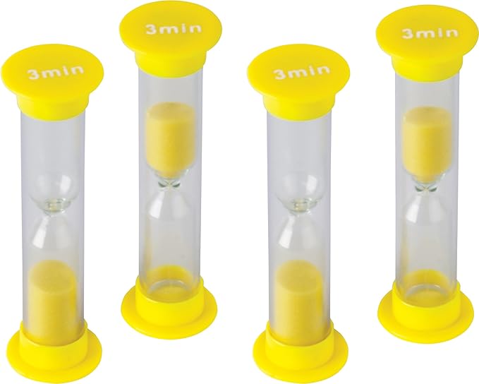 Teacher Created Resources 3 Minute Small Sand Timer (20661),Yellow