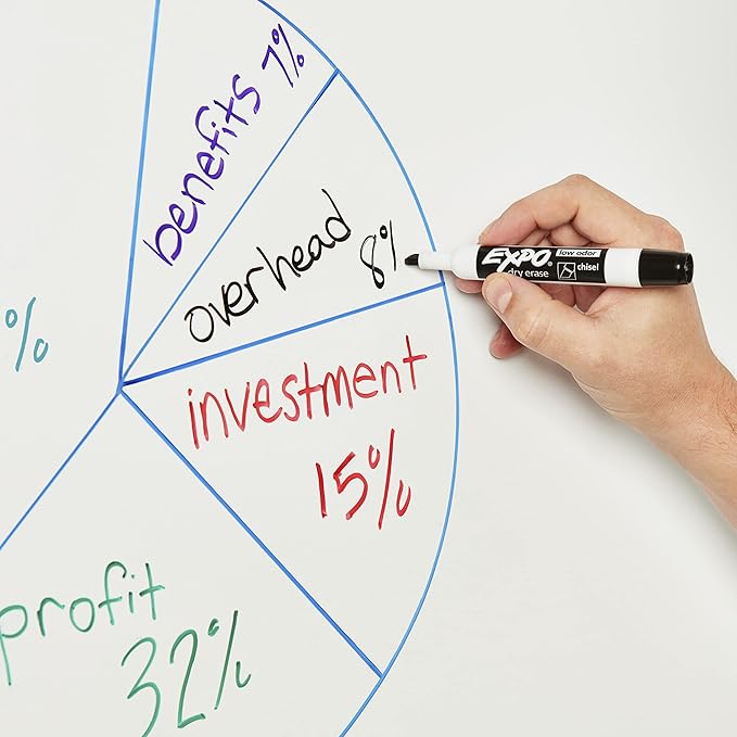 EXPO Low Odor Dry Erase Markers, Chisel Tip, Assorted Colors, 16 Count