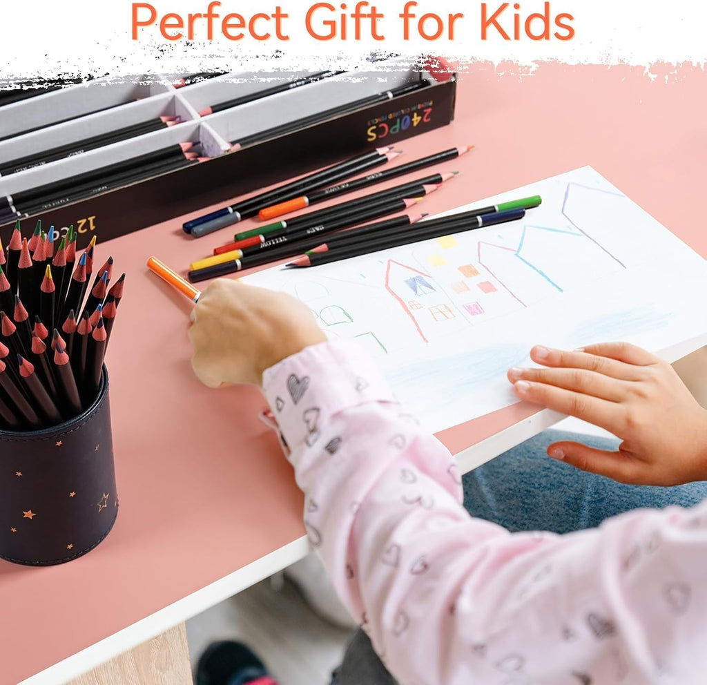 S & E TEACHER'S EDITION Colored Pencils 240Pcs, Pre-sharpened Super Soft Core Lead, Kid's Colored pencils,In Drawing Pencils, Woodcase Lead, Bulk Back to School Supplies