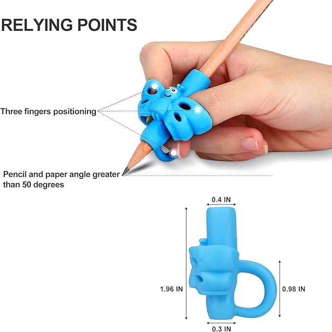 8 Packs Pencil Grips - Koabbit Pencil Grips for Kids Handwriting for Toddlers & Preschoolers, Pencil Holder Grip Posture Correction Training Writing Aid.