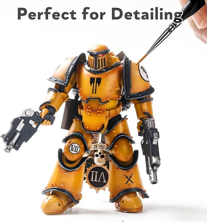 Miniature Paint Brushes, 15PCS Model Brushes Micro Detail Paint Brush Set, Fine Detailing for Watercolor, Oil, Face, Acrylic, Nail, Line Drawing, Scale Model Painting, Mandala Painting（Black）