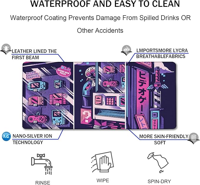 Japanese Comic Desk Mat Large Office Desk Pad, Gaming Mouse Pad, Big Mousepad PC Waterproof and Non-Slip, 31.5 x 15.7 Inches Large Mouse Mat Long Extended Mousepads for Office & Home Work