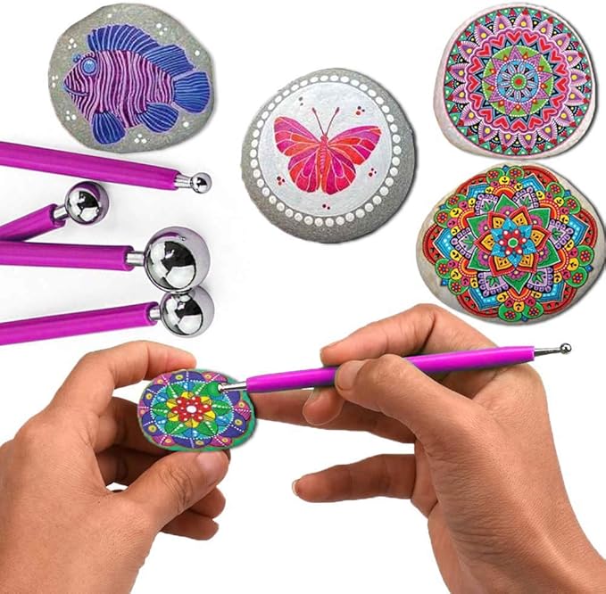 ABenkle 10Pcs Dotting Tools Ball Styluses for Rock Painting, Pottery Clay Modeling Embossing Art Mandala