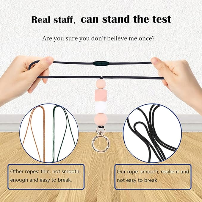 POPLOPP 4PCS Teacher Lanyards for ID Badges and Keys, Cute Silicone Beaded Lanyard for Women Nurse Employees Students