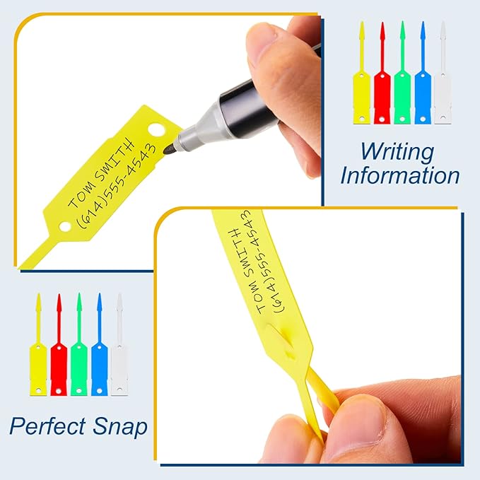 Lewtemi 1000 Pieces Self Lock Arrow ID Key Tags Car Parts Tags Key Ring Repair Labels for Office Automotive Shop Supplies(4 1/2'' X 3/4",Mixed Colors)