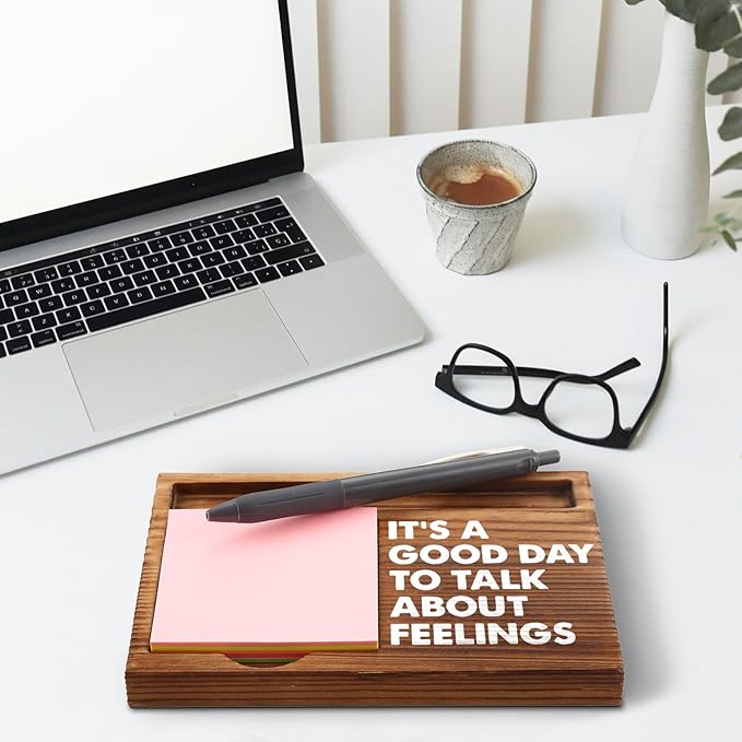 akeke Funny Sticky Note Holder Gifts for Guidance Counselor, Mental Health, Speech Therapy, Social Worker, School Counselor Desk Self-Stick Note Pad Holders GSH16