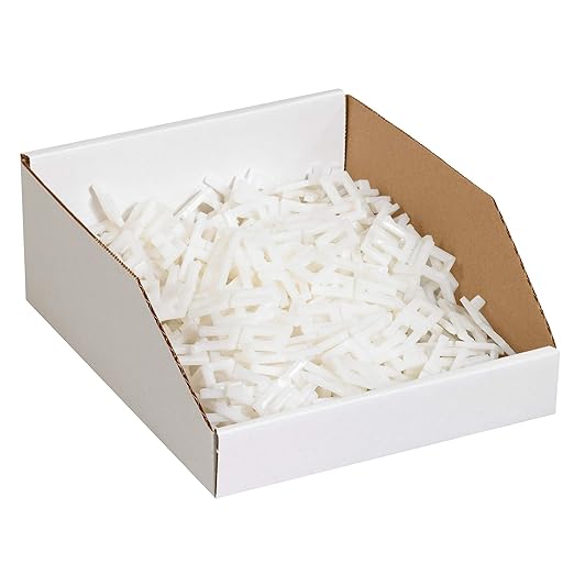 Partners Brand PBINEB1812 Open Top Bin Boxes, 12" x 18" x 4 1/2", Oyster White (Pack of 50)