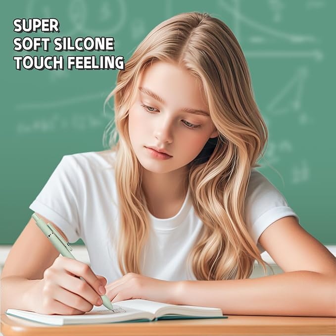 UIXJODO 6 Pcs Gel Pens 0.5mm Quick Dry Black Ink Pens Fine Point Smooth Writing Pens, Cute Office and School Supplies Gifts for Women Teacher Students (6 Pcs Morandi Silver)