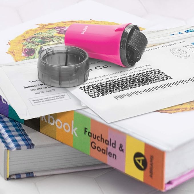 Guard Your ID Security Stamp Pink Wide Roller 2 Piece Kit Blockout Address Cover Faster Alternative to Shredder