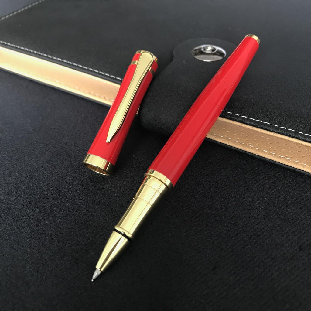 HSK Luxury Ballpoint Pens gift Pen Black Refill Line width 0.5mm,Best Ball Pen Gift Set for Men & Women Professional Executive,Office,Nice Pens Classy Gift Box (Red)