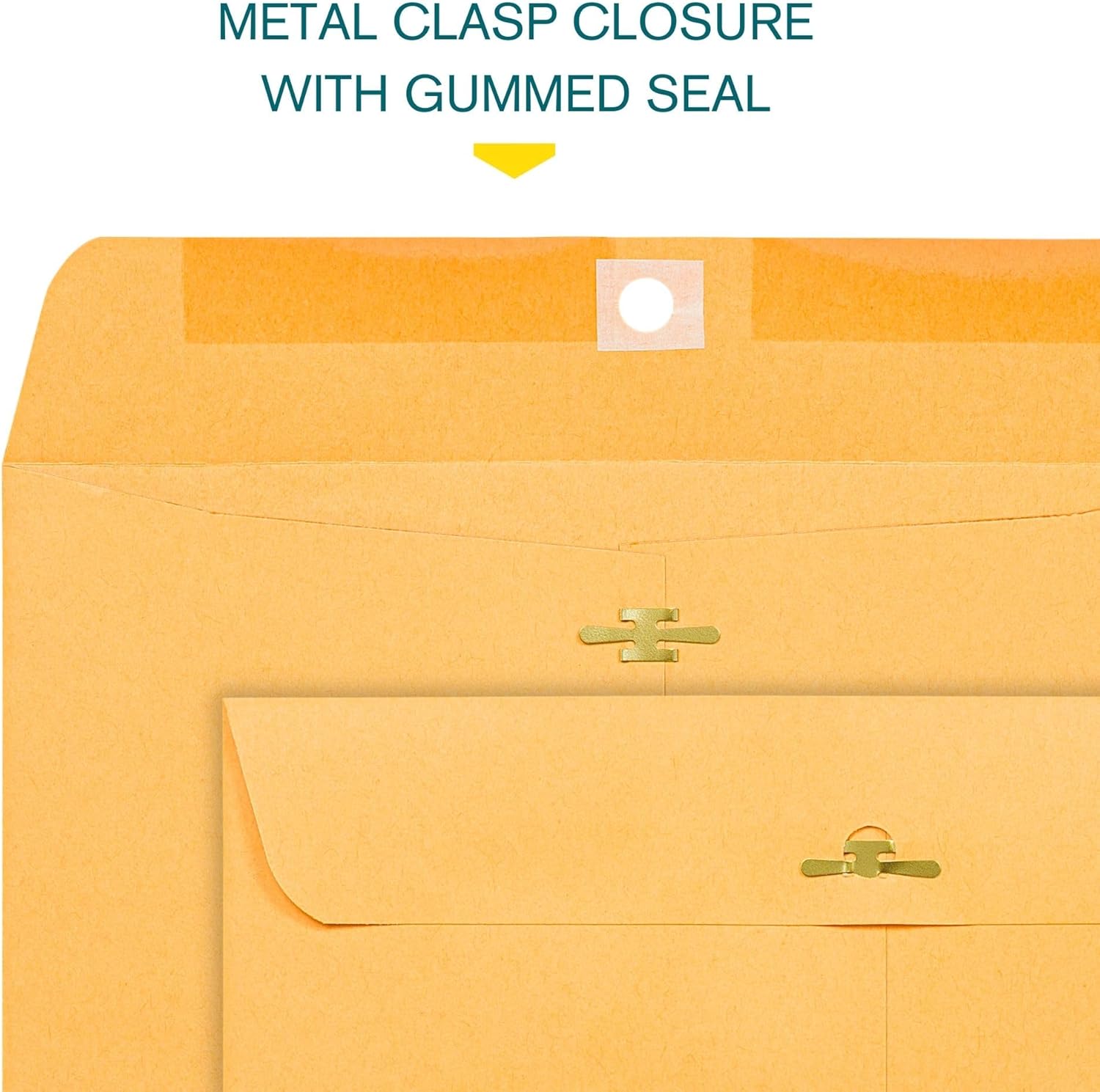 EnDoc 9 1/2 x 12 1/2 Clasp Envelopes - 100 Pack - Brown Kraft Catalog Envelopes Gummed Seal Closure – 28lb Heavyweight Paper 9.5x12.5 inch Envelopes for Home, Office, Business, Legal or School.