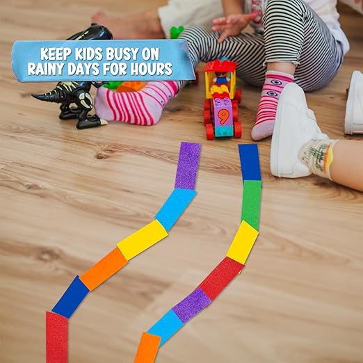 ALLFUN 8 Pieces Colored Masking Tape, Kids Arts & Crafts Colored Tape, Craft Tape, Colored Painters Tape