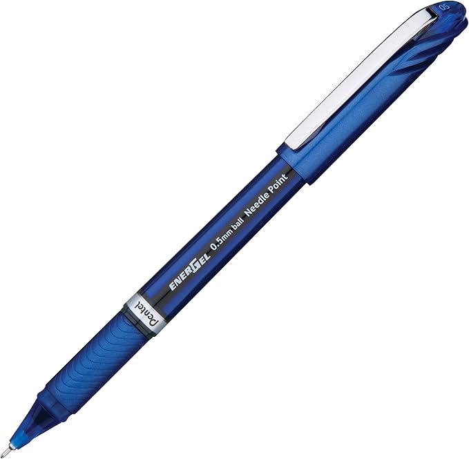 Pentel EnerGel NV Gel Ink Pen, (0.5mm), Needle Tip, Blue Ink, 1 Pack (BLN25BPC)