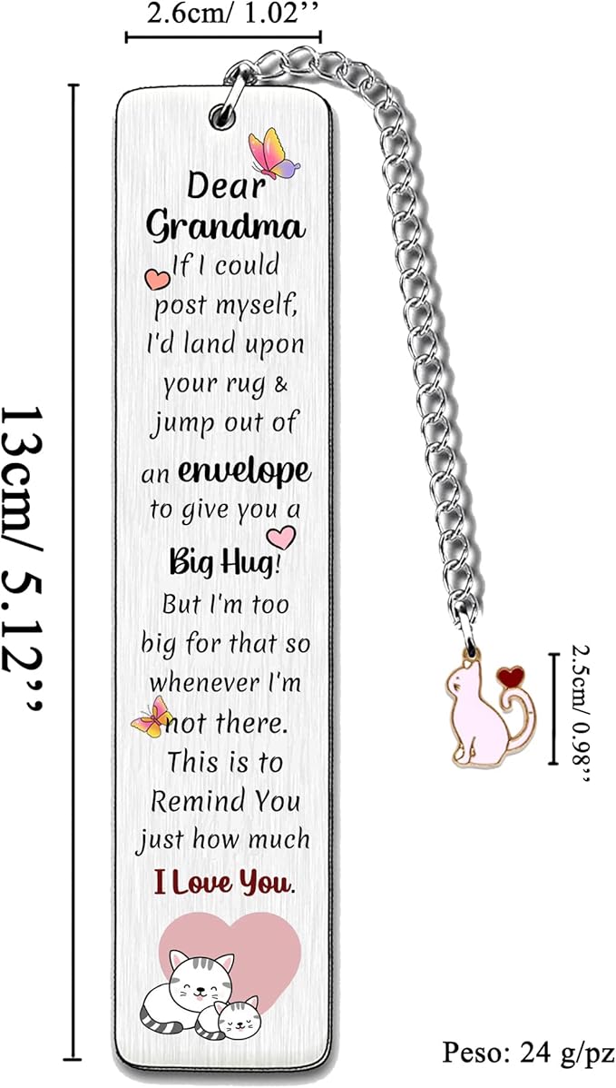 Grandma Bookmarks Christmas Gift Bookmark Nana Birthday Present I Love You Happy Retirement Appreciate Love Quotes Engraved Keepsakes Grandmother Mothers Day Gifts Ideas from Grandson Granddaughter