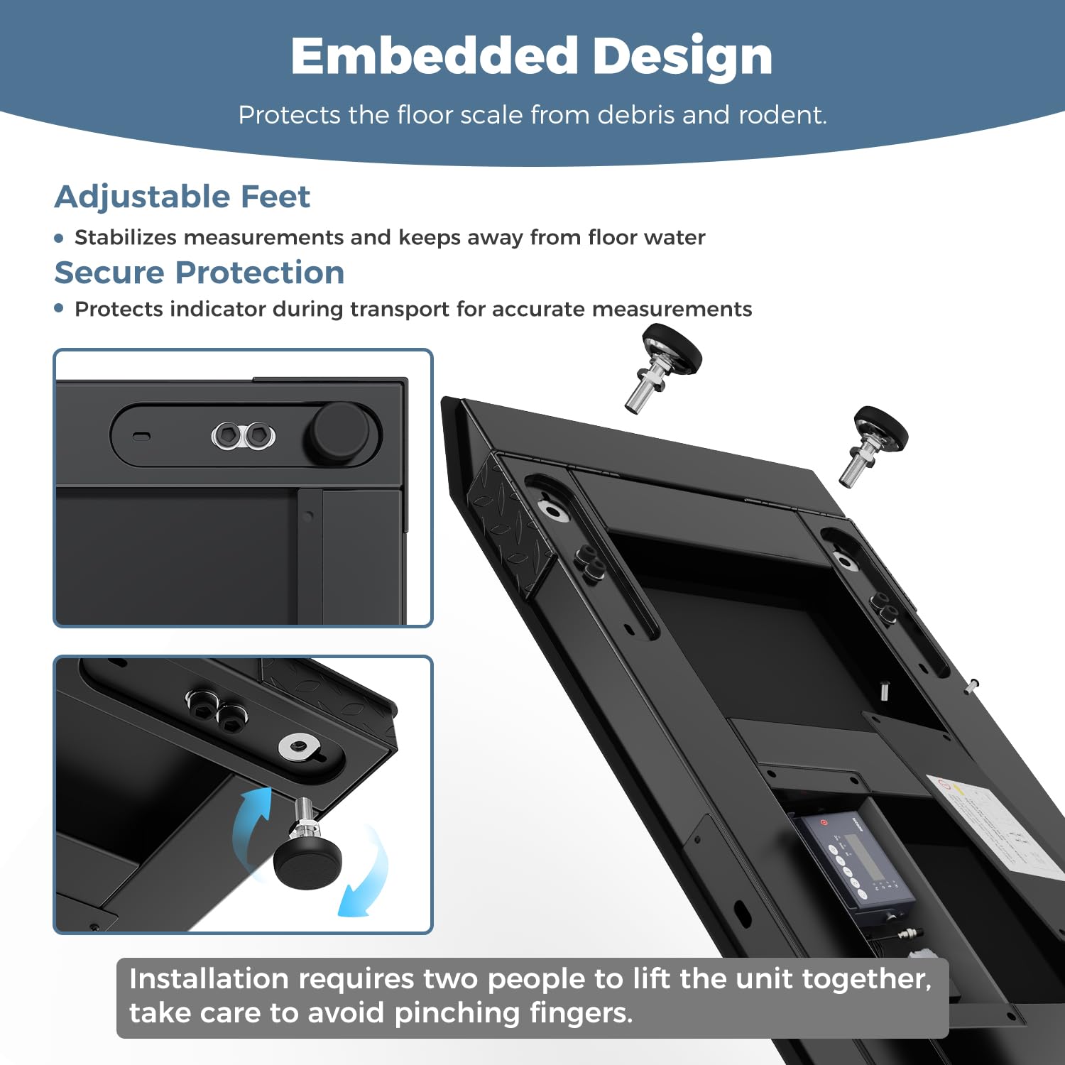 56.3"x20" Vet Animal Scale Floor Scales, Large Livestock Animal Scales with a Ramp and Digital Indicator, Heavy-Duty Farm Animal Scale for Sheep, Goat, Pigs, and Dogs, 5000 lb x 1 lb, Black